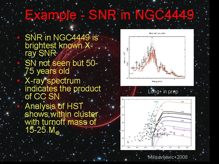 Example - SNR in NGC 4449 • SNR in NGC 4449 is brightest known