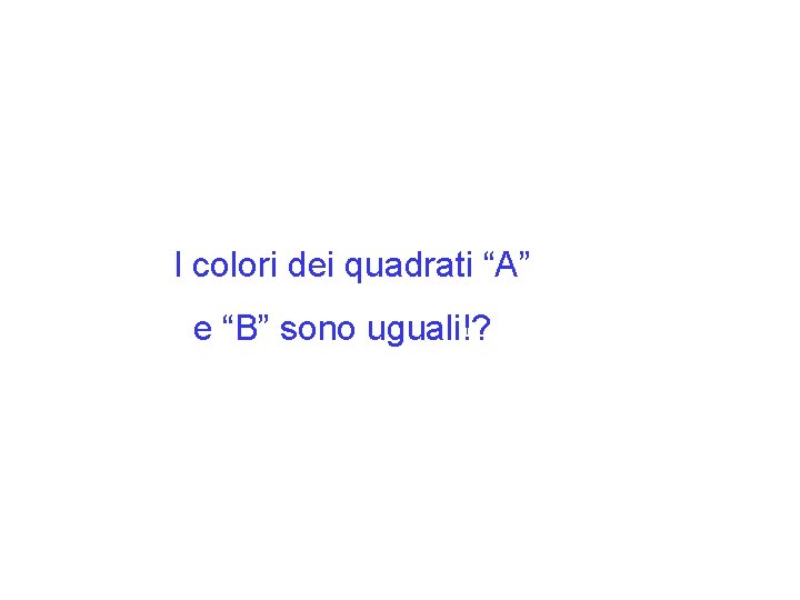 I colori dei quadrati “A” e “B” sono uguali!? 