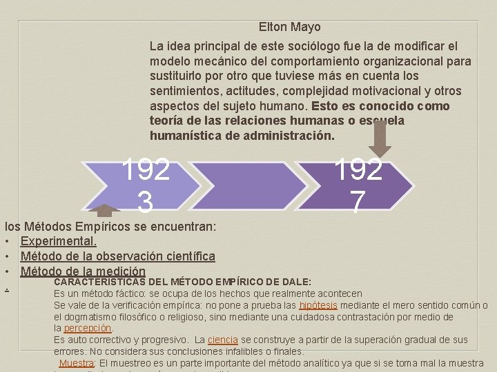 Elton Mayo La idea principal de este sociólogo fue la de modificar el modelo