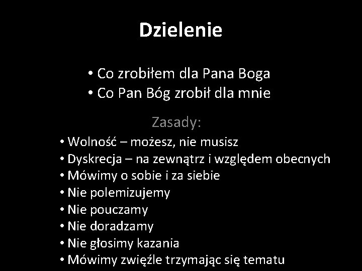 Dzielenie • Co zrobiłem dla Pana Boga • Co Pan Bóg zrobił dla mnie