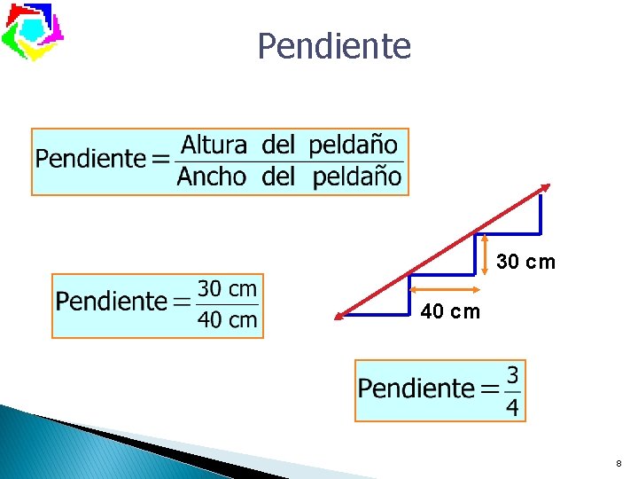 Pendiente 30 cm 40 cm 8 