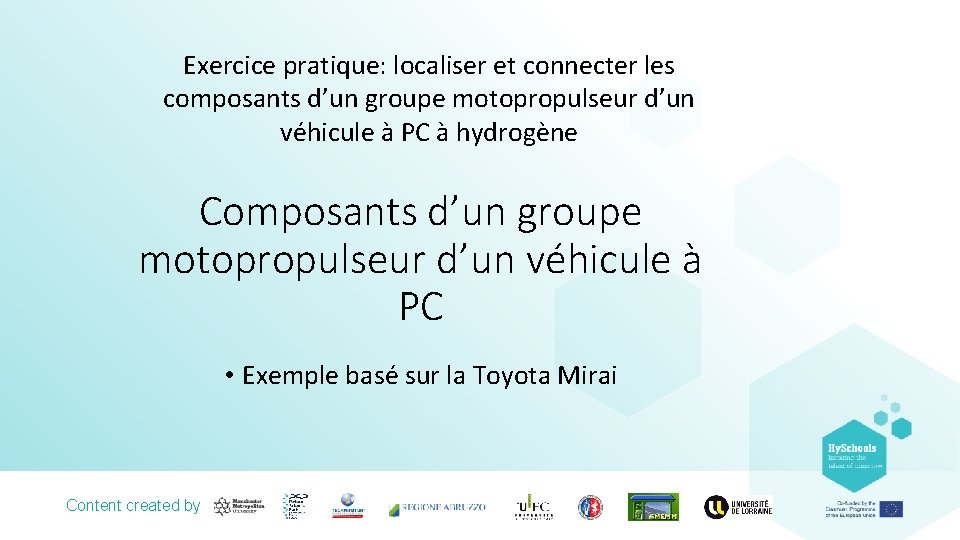 Exercice pratique: localiser et connecter les composants d’un groupe motopropulseur d’un véhicule à PC