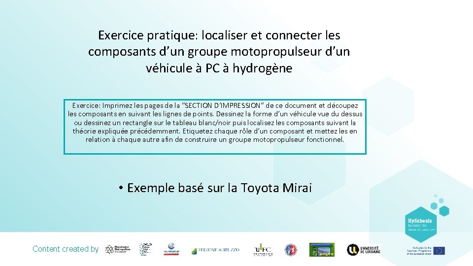 Exercice pratique: localiser et connecter les composants d’un groupe motopropulseur d’un véhicule à PC