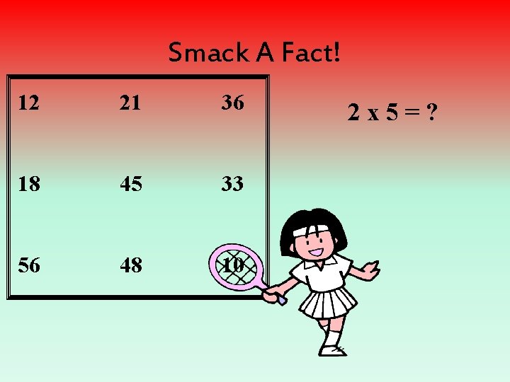 Smack A Fact! 12 21 36 18 45 33 56 48 10 2 x