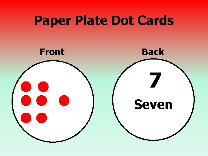 Paper Plate Dot Cards Front Back 7 Seven 