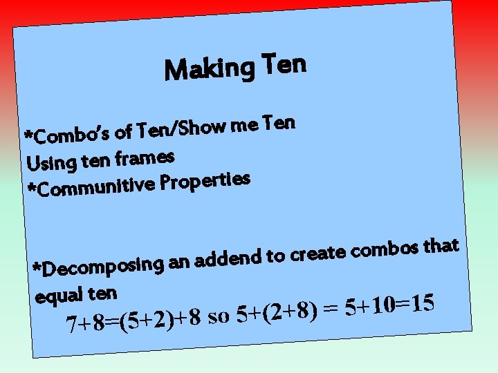 Making Ten n e T e m w o h S / n e