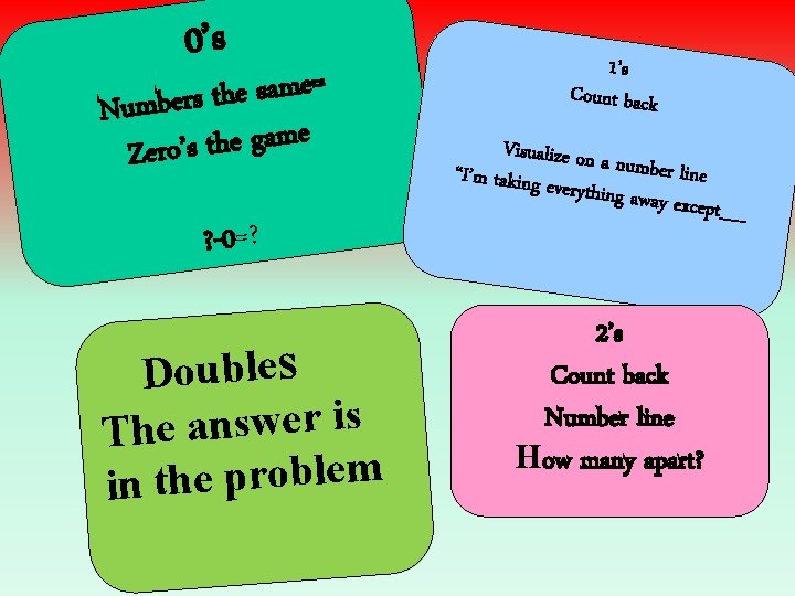 0’s = e m a s e h t Numbers e m a g