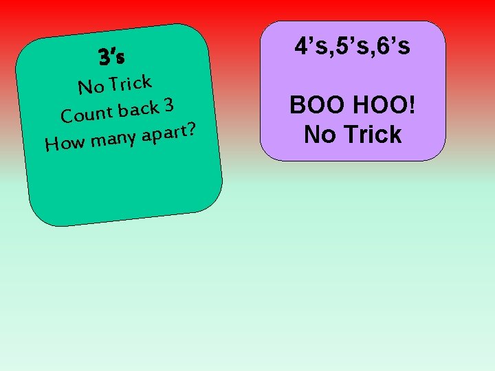 3’s No Trick 3 k c a b t n u Co ? t
