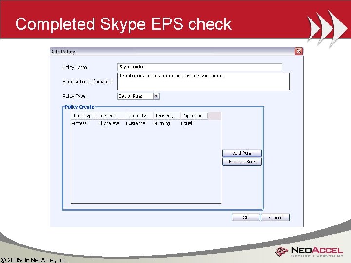 Completed Skype EPS check © 2005 -06 Neo. Accel, Inc. 