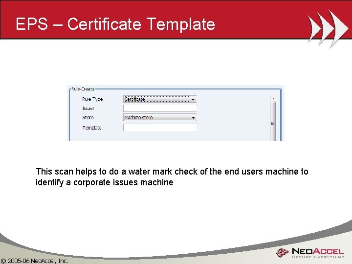 EPS – Certificate Template This scan helps to do a water mark check of