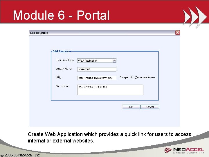 Module 6 - Portal Create Web Application which provides a quick link for users