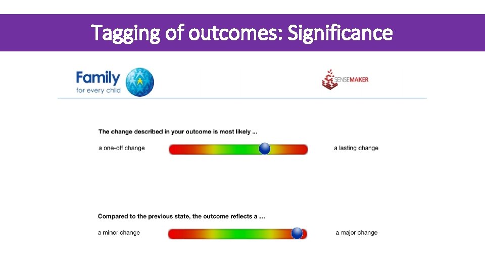 Tagging of outcomes: Significance Tagging of outcomes: Significance