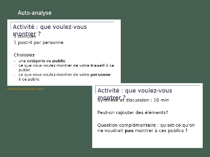 Auto-analyse Mathieu Saby, SCD Unice - source Auto-analyse Mathieu Saby, SCD Unice - source