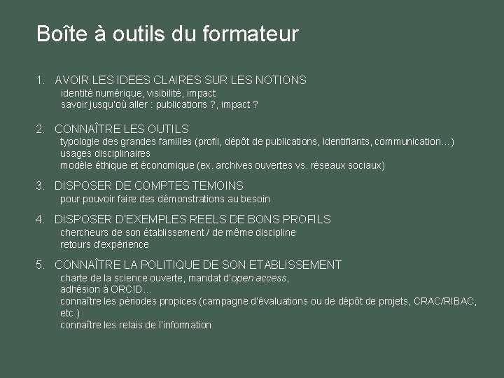 Boîte à outils du formateur 1. AVOIR LES IDEES CLAIRES SUR LES NOTIONS identité Boîte à outils du formateur 1. AVOIR LES IDEES CLAIRES SUR LES NOTIONS identité
