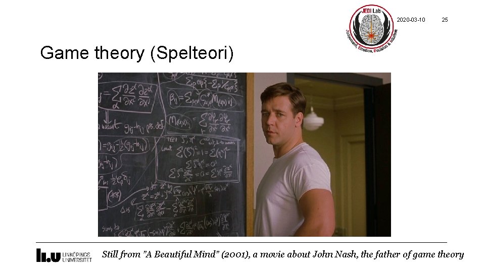 2020 -03 -10 25 Game theory (Spelteori) Still from ”A Beautiful Mind” (2001), a
