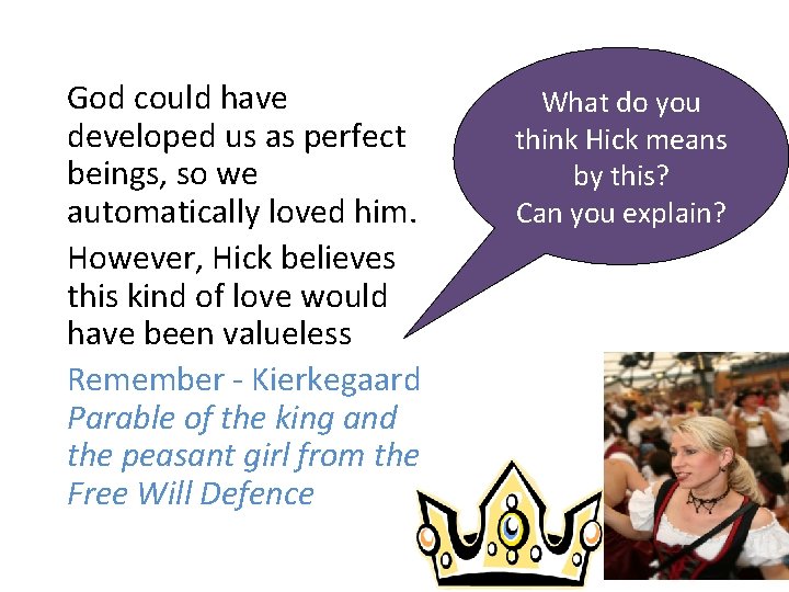 God could have developed us as perfect beings, so we automatically loved him. However, God could have developed us as perfect beings, so we automatically loved him. However,