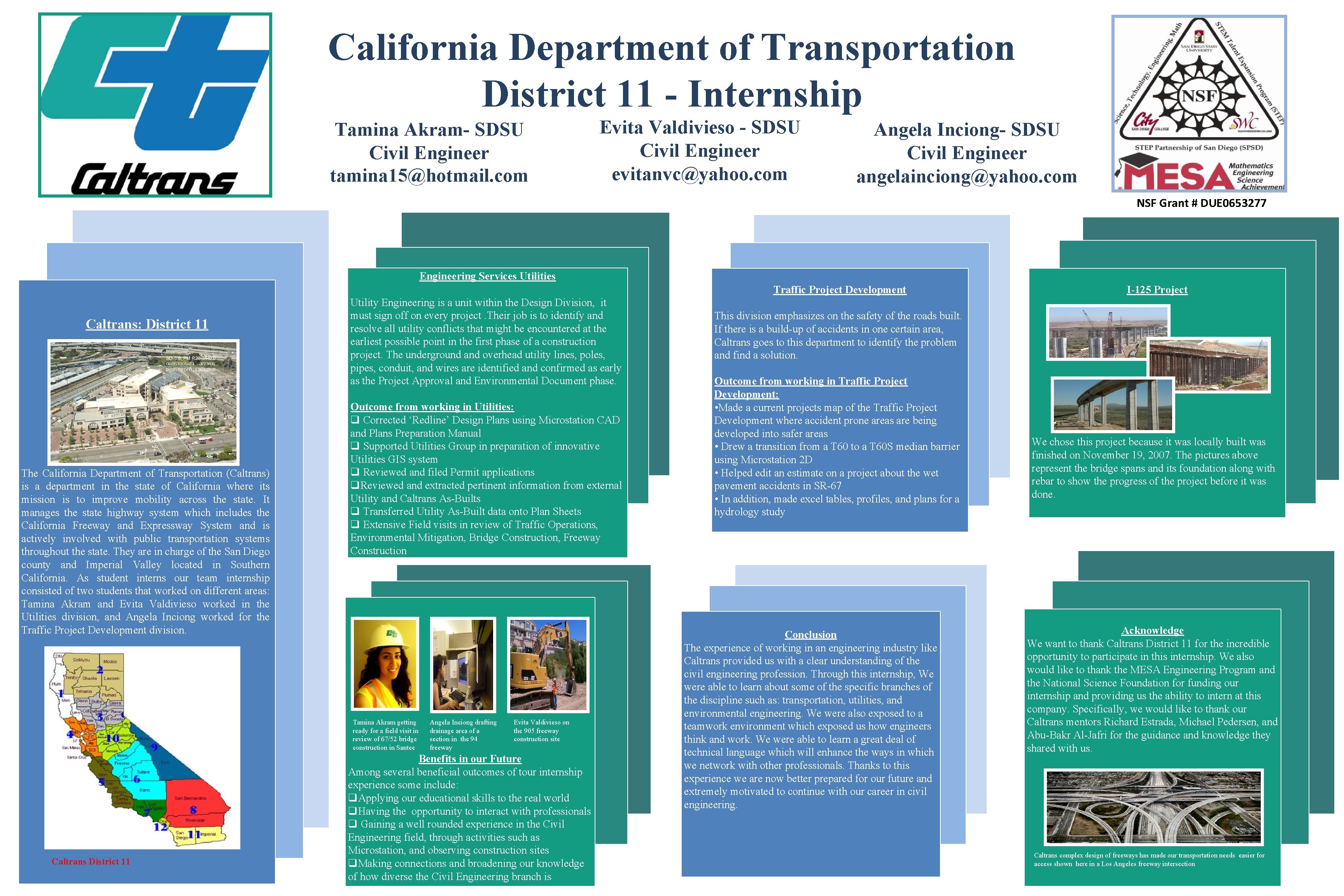 California Department of Transportation District 11 - Internship Tamina Akram- SDSU Civil Engineer tamina