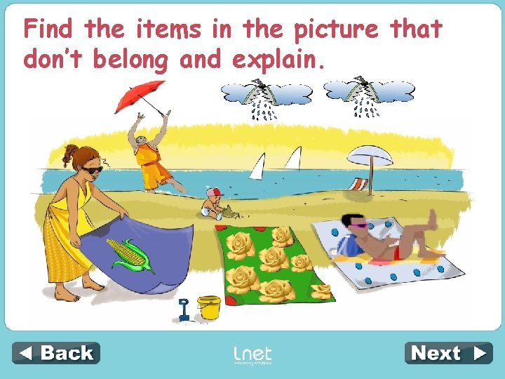 Find the items in the picture that don’t belong and explain. 