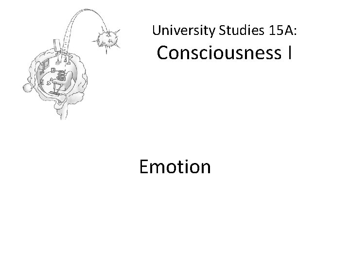 University Studies 15 A: Consciousness I Emotion University Studies 15 A: Consciousness I Emotion