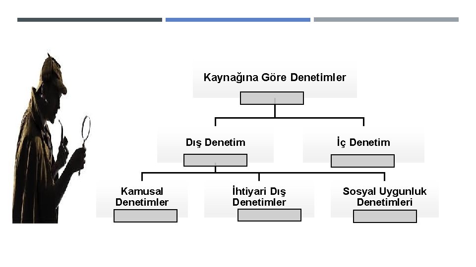 Kaynağına Göre Denetimler Dış Denetim Kamusal Denetimler İhtiyari Dış Denetimler İç Denetim Sosyal Uygunluk