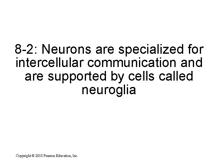 8 -2: Neurons are specialized for intercellular communication and are supported by cells called