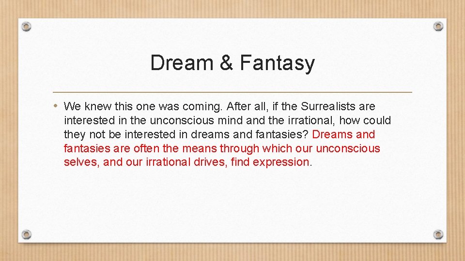 Dream & Fantasy • We knew this one was coming. After all, if the Dream & Fantasy • We knew this one was coming. After all, if the
