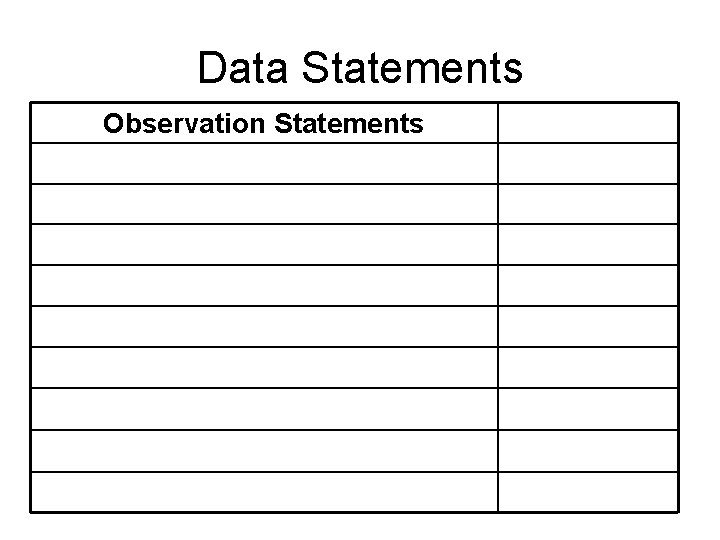 Data Statements Observation Statements 