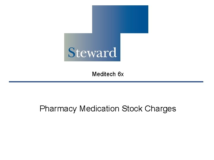 Meditech 6 x Pharmacy Medication Stock Charges 