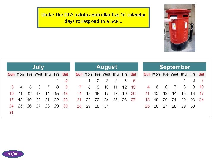Under the DPA a data controller has 40 calendar days to respond to a