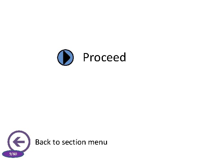 Proceed Back to section menu 9/60 