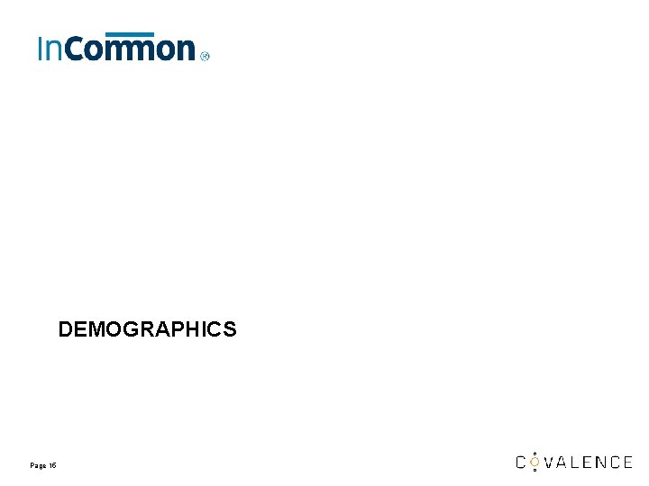DEMOGRAPHICS Page 15 DEMOGRAPHICS Page 15