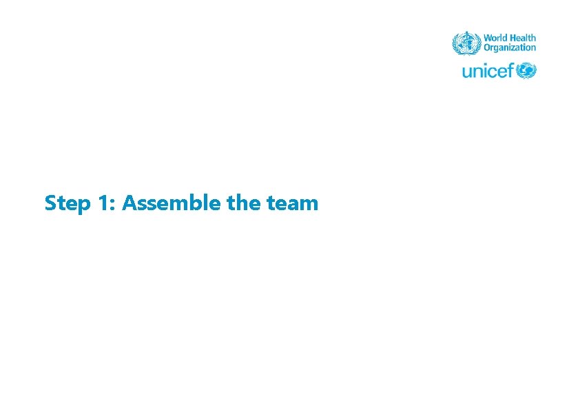 Step 1: Assemble the team 