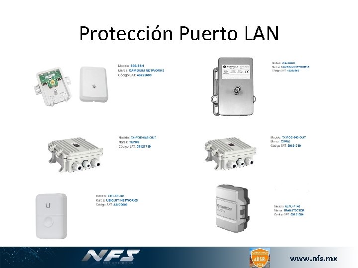 Protección Puerto LAN www. nfs. mx 