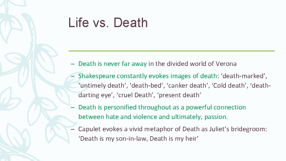 Life vs. Death – Death is never far away in the divided world of
