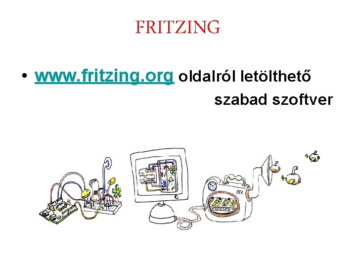 FRITZING • www. fritzing. org oldalról letölthető szabad szoftver FRITZING • www. fritzing. org oldalról letölthető szabad szoftver