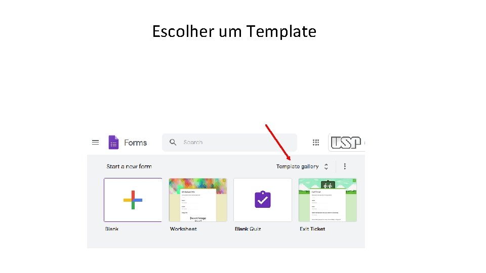 Escolher um Template 