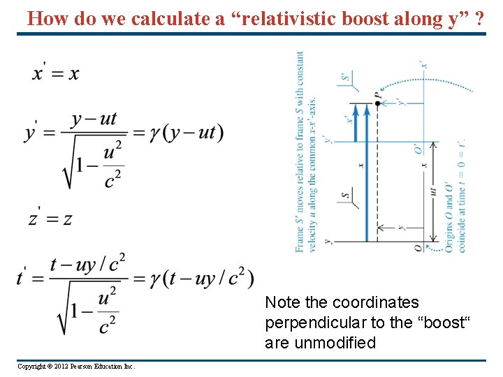 How do we calculate a “relativistic boost along y” ? Note the coordinates perpendicular