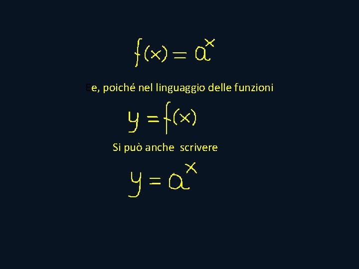 Ee, poiché nel linguaggio delle funzioni Si può anche scrivere Ee, poiché nel linguaggio delle funzioni Si può anche scrivere
