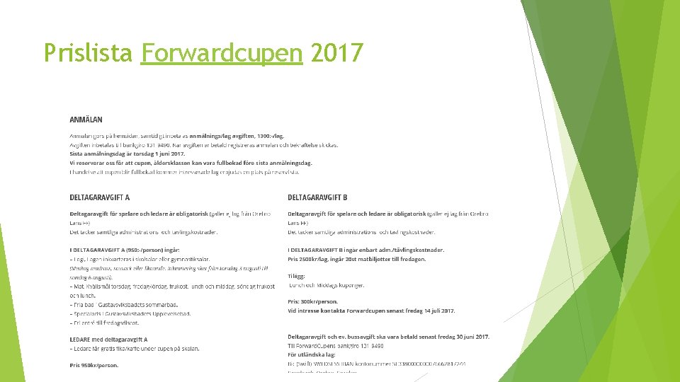 Prislista Forwardcupen 2017 