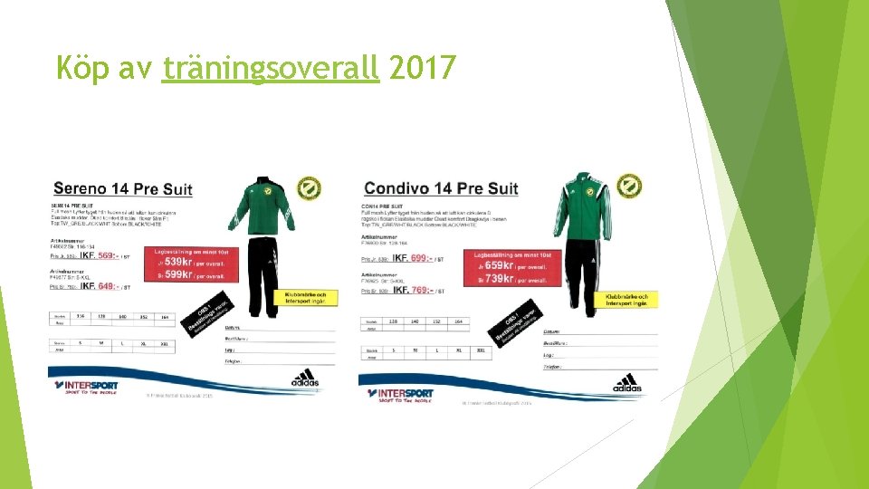 Köp av träningsoverall 2017 