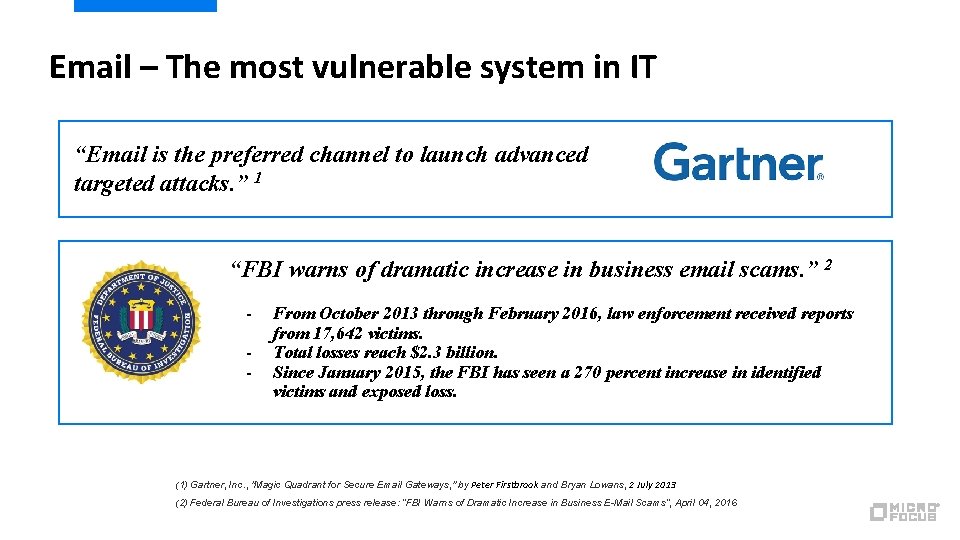 Email – The most vulnerable system in IT “Email is the preferred channel to