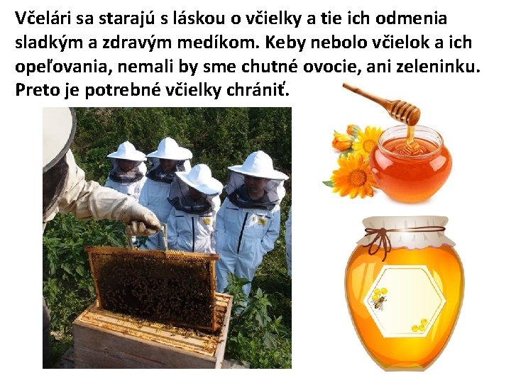 Včelári sa starajú s láskou o včielky a tie ich odmenia sladkým a zdravým