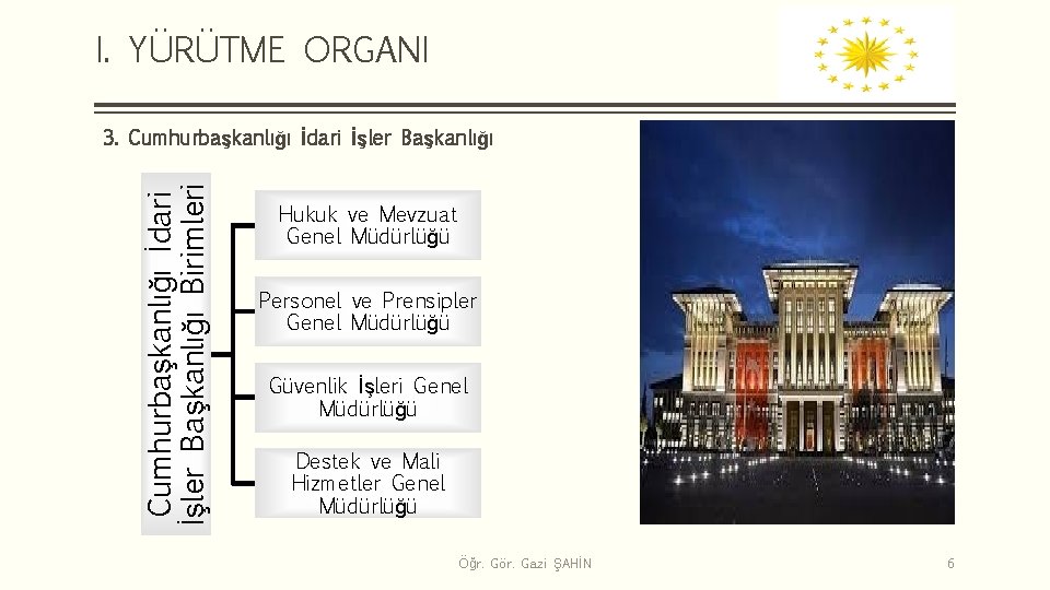 I. YÜRÜTME ORGANI Cumhurbaşkanlığı İdari İşler Başkanlığı Birimleri 3. Cumhurbaşkanlığı İdari İşler Başkanlığı Hukuk