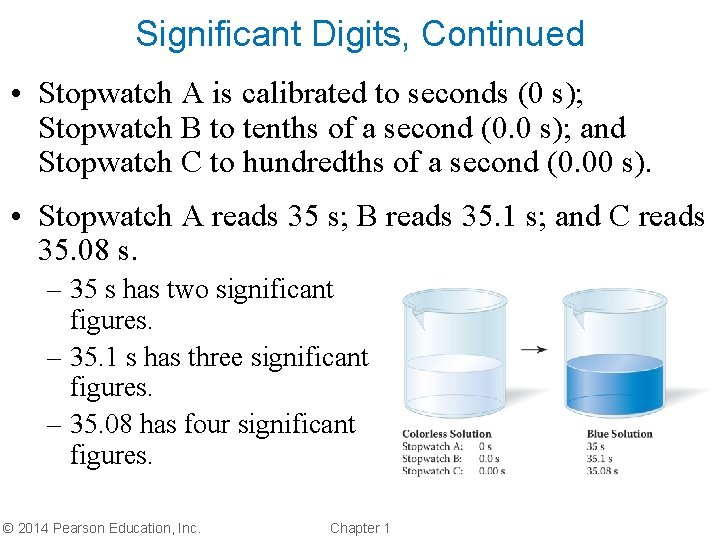 Significant Digits, Continued • Stopwatch A is calibrated to seconds (0 s); Stopwatch B