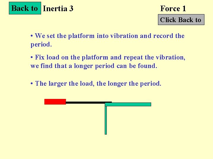 Back to Inertia 3 Force 1 Click Back to • We set the platform