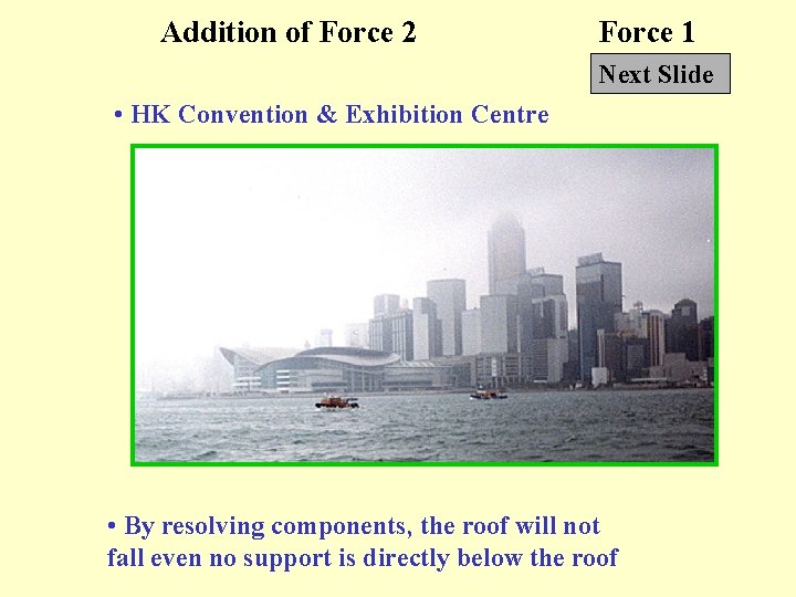 Addition of Force 2 Force 1 Next Slide • HK Convention & Exhibition Centre