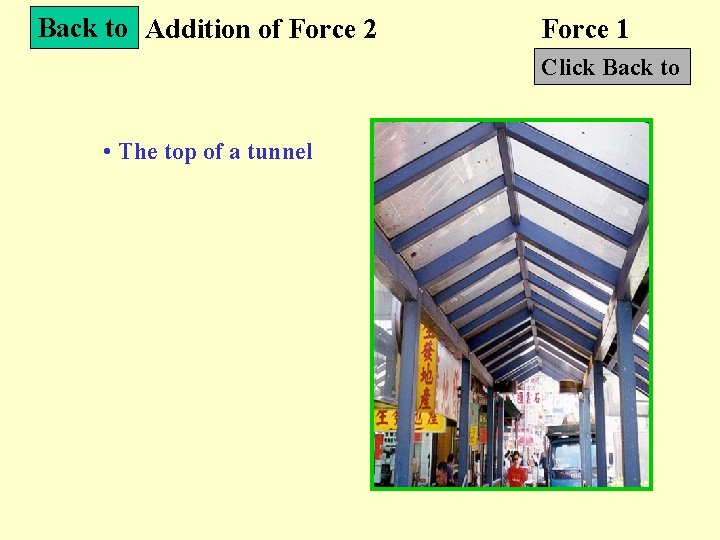 Back to Addition of Force 2 Force 1 Click Back to • The top