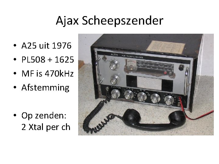 Ajax Scheepszender • • A 25 uit 1976 PL 508 + 1625 MF is
