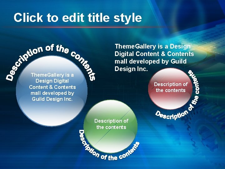 Click to edit title style Theme. Gallery is a Design Digital Content & Contents