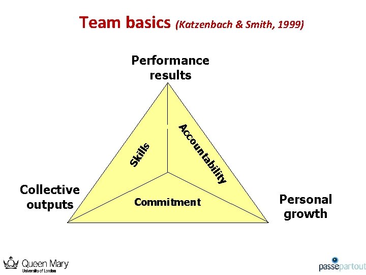 Team basics (Katzenbach & Smith, 1999) Performance results s ill Sk bi ta un